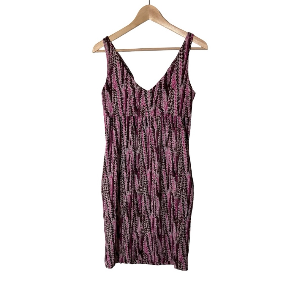 Y2K Diane Von Furstenberg Pink Brown Swirl Silk Jersey Cowl Neck Dress 8 - Picture 2 of 4